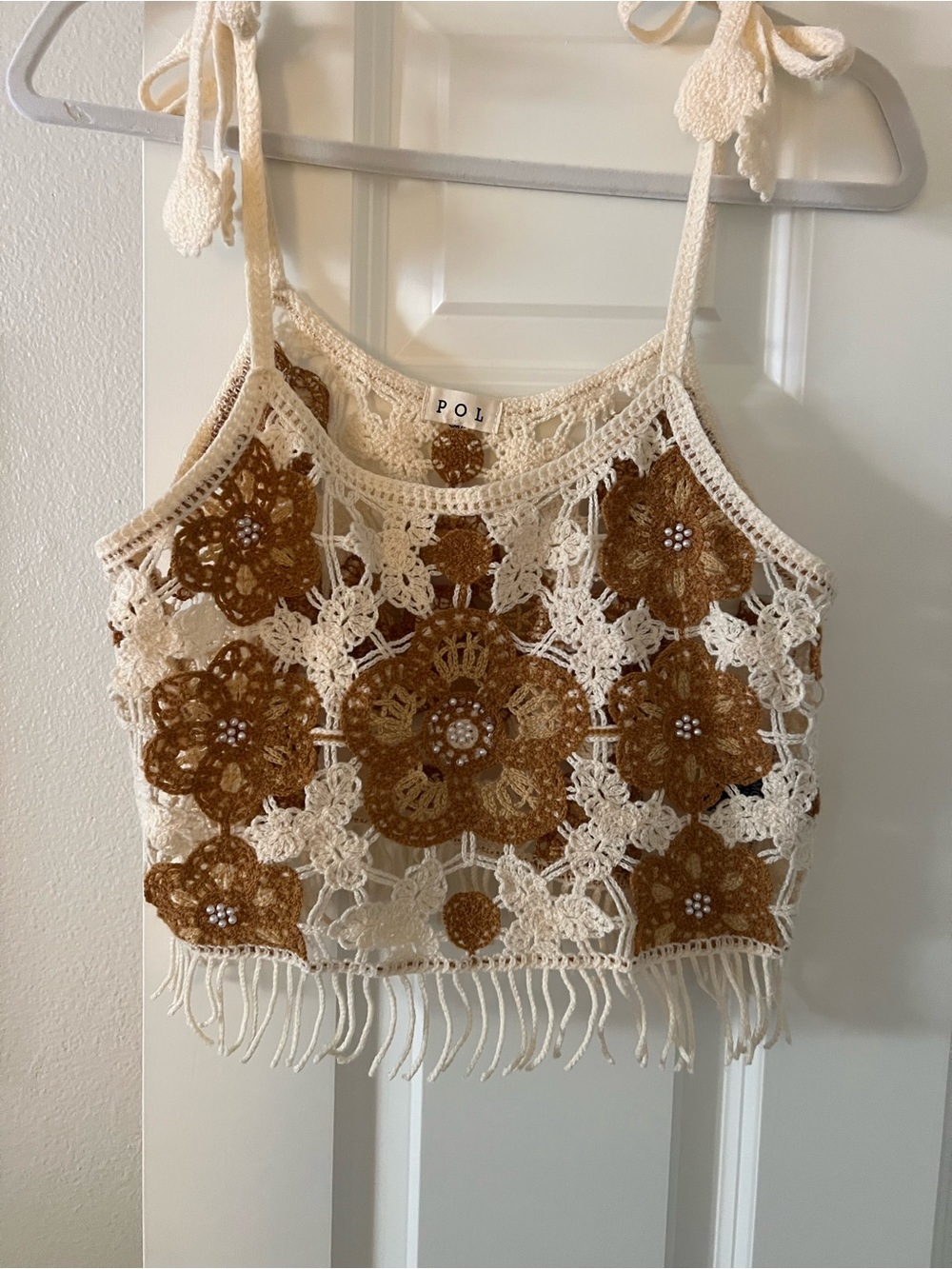 Pol Boho Cropped Crochet tank top